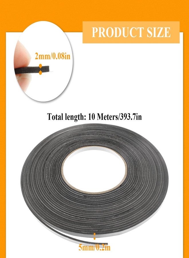 BokWin Sealing Foam Tape 5mm Wide 2mm Thick 10m/32.8ft Long, Foam Self Adhesive Tape for Sound Insulation Shock Absorption Weather Stripping Draft Seal, Doors and Windows, Black Single Sided - Image 2